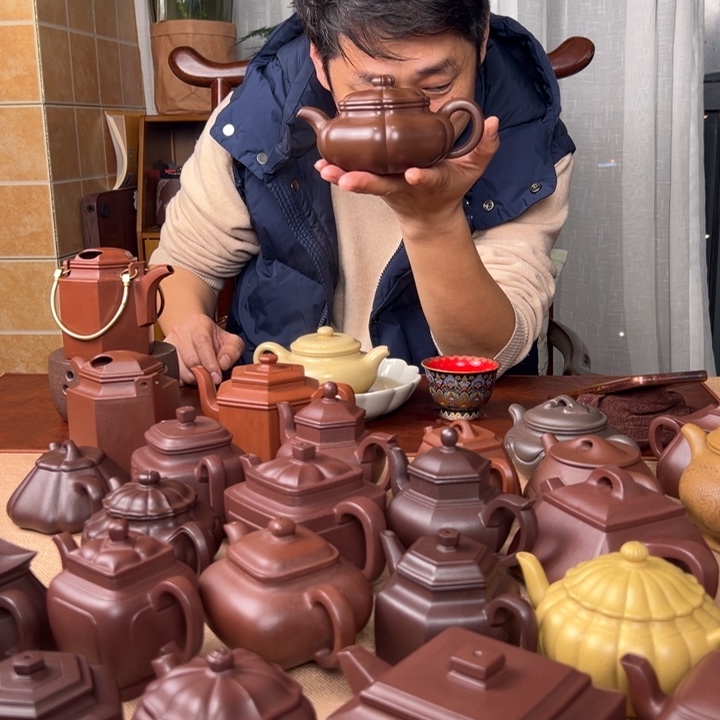 紫砂茶壶秋*叶紫泥葵仿古