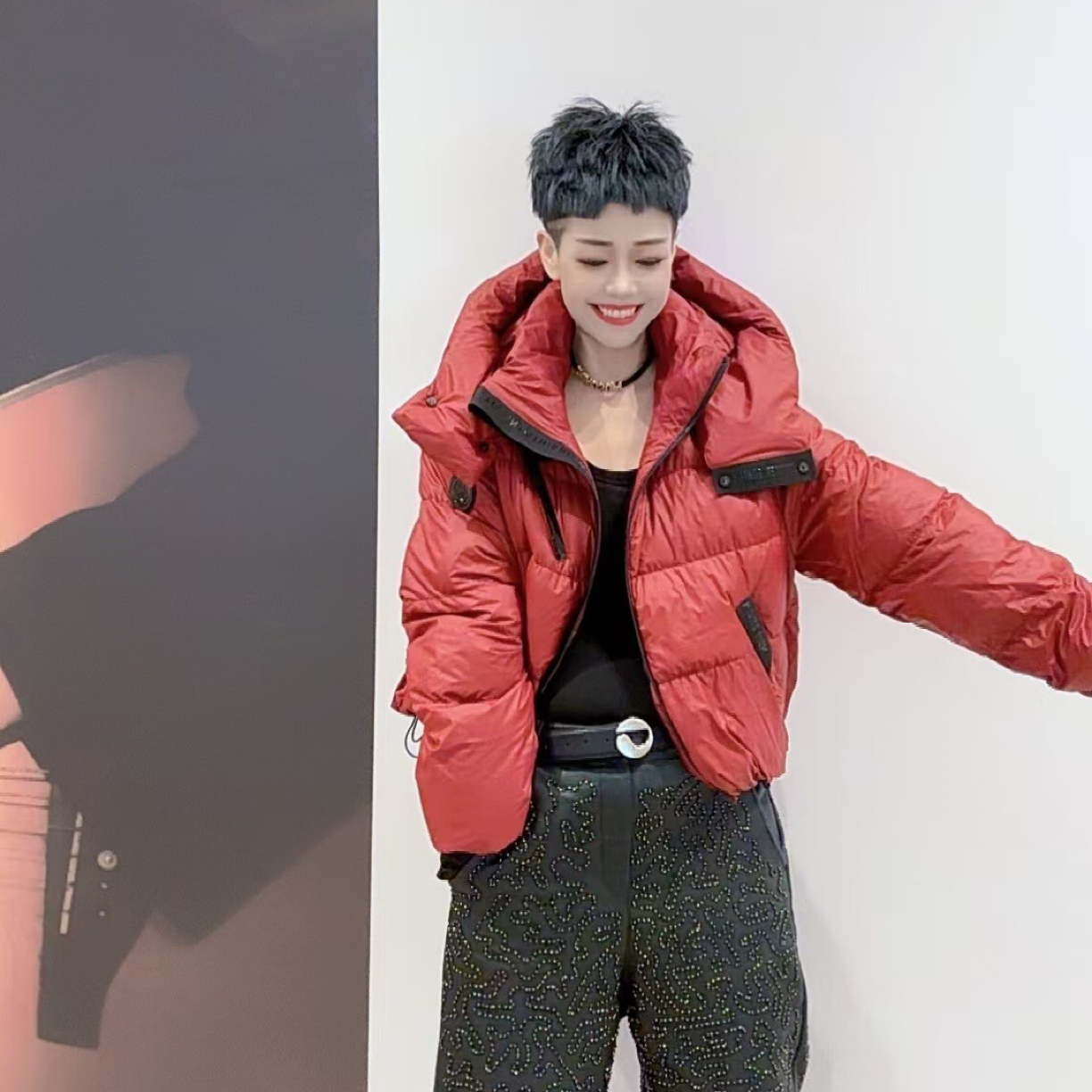 YY欧货潮牌冬季连帽白鸭绒羽绒服97027