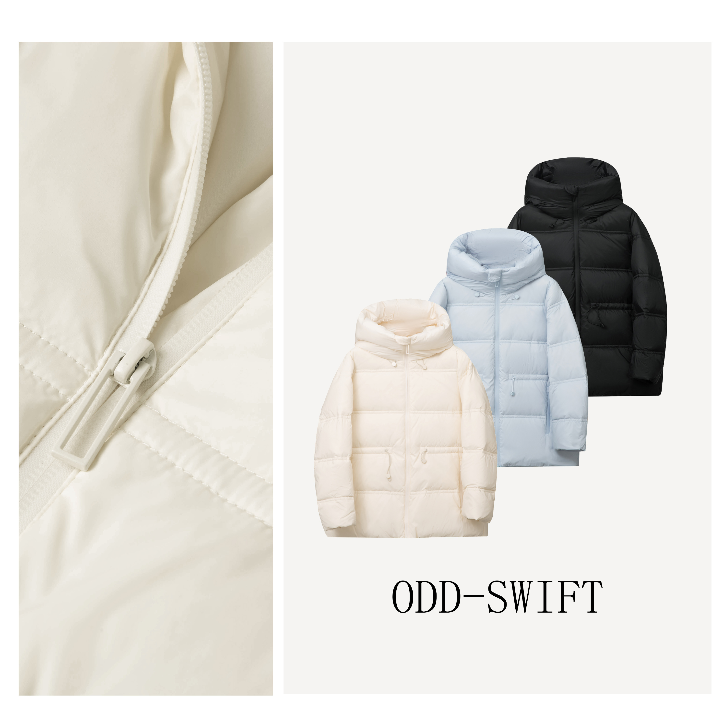 2025冬季新款90白鸭绒抽绳收腰显瘦保暖短款羽绒服-DX243060