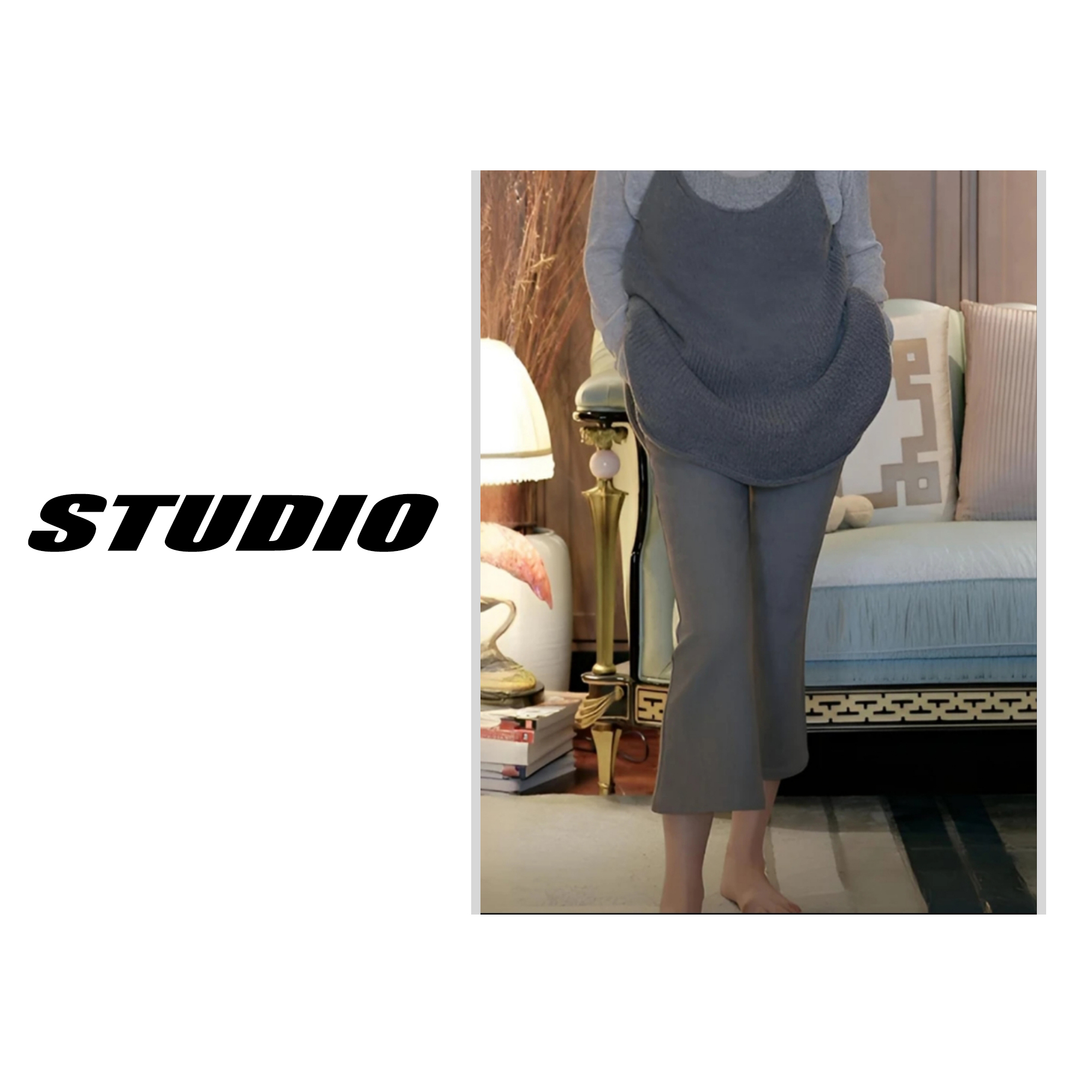 品味裤/大地灰色/七分裤/设计师款休闲裤