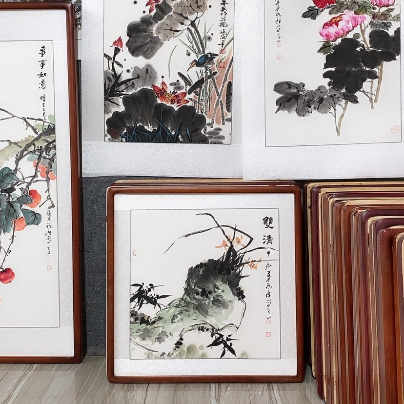 【闪购商品】国画书画作品带框63×63厘米