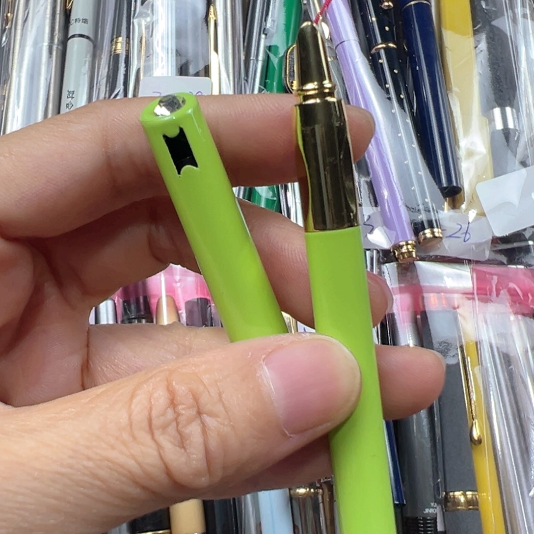 便携式永生3357绿色没有笔夹瑕疵处理