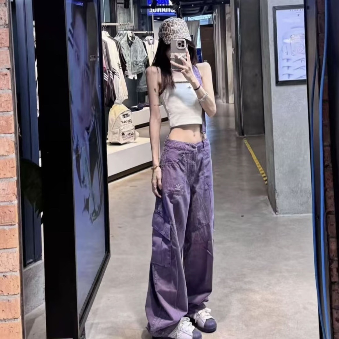 adidas/阿迪达斯TROUSERS WOMEN 纯棉休闲梭织宽松运动长裤KH1179