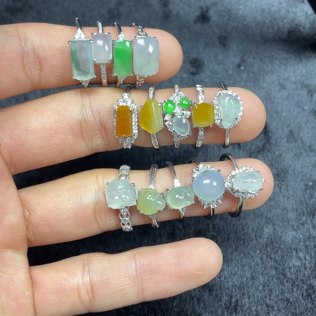 翡翠银S925镶嵌戒指