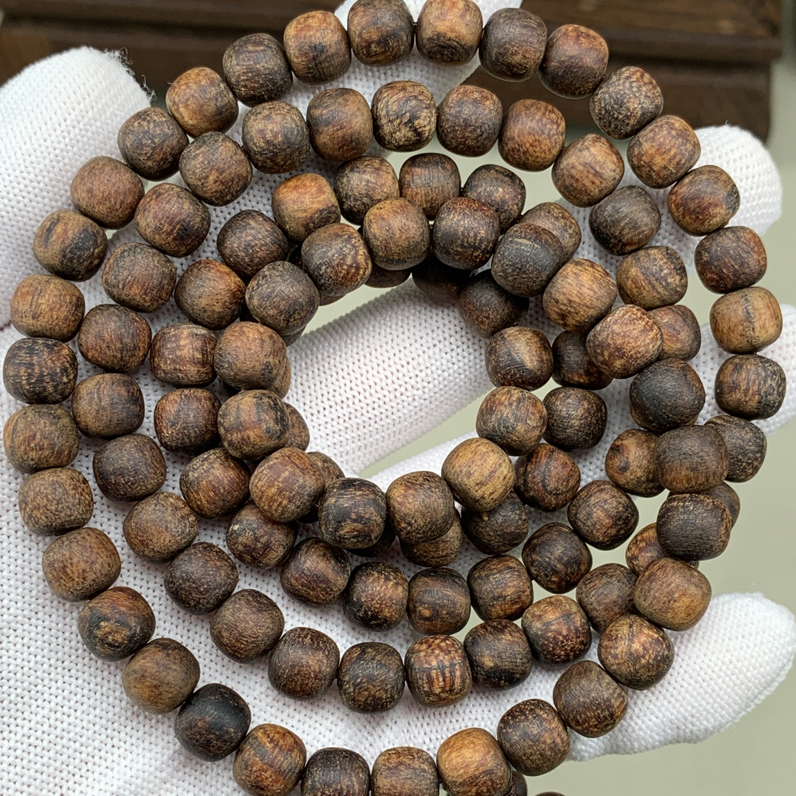 印贡火焰纹粗磨8*9彩虹复古绿黑火焰/龙满玉化品相好花果甜香1物