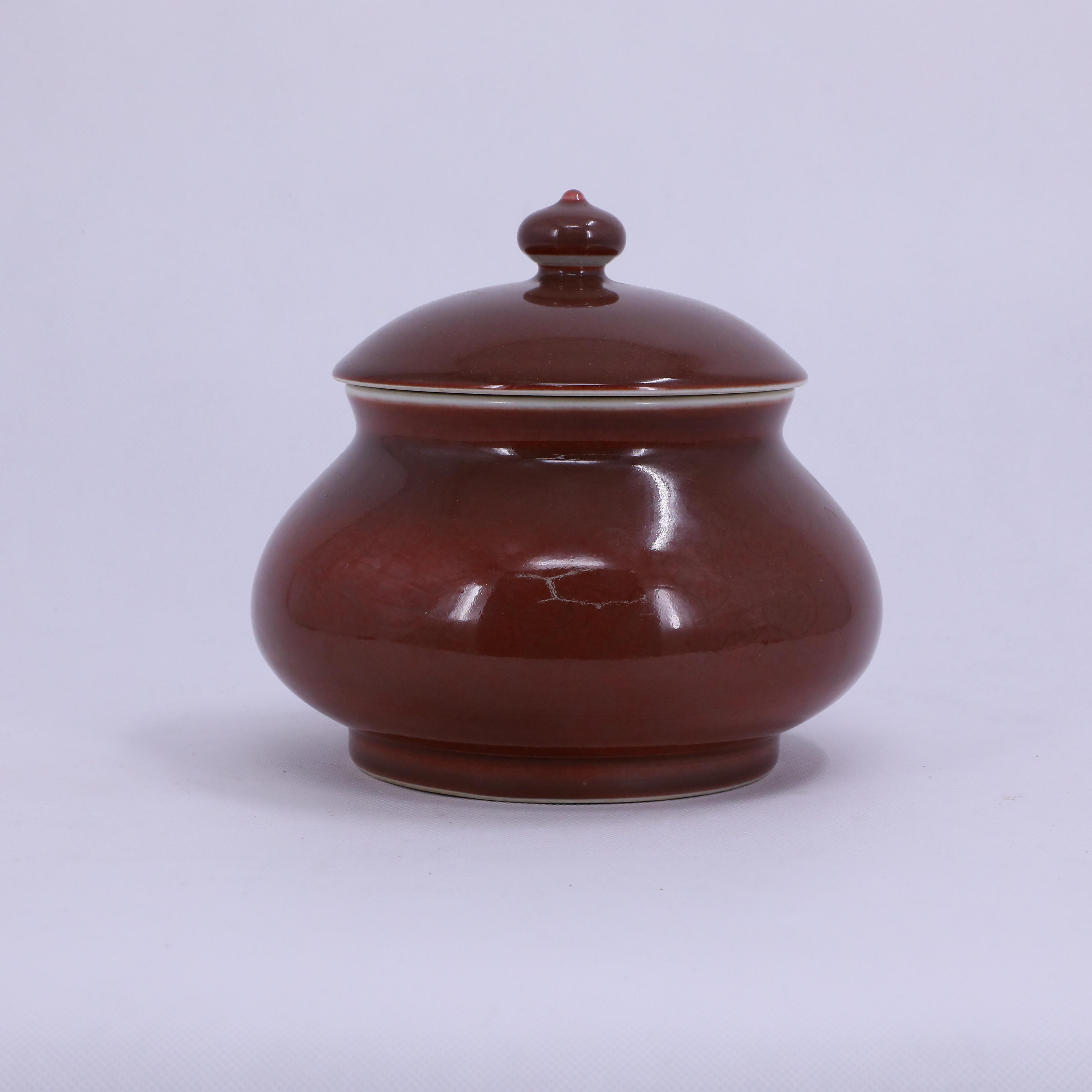 古陶瓷/祭红釉盖罐LOT5251