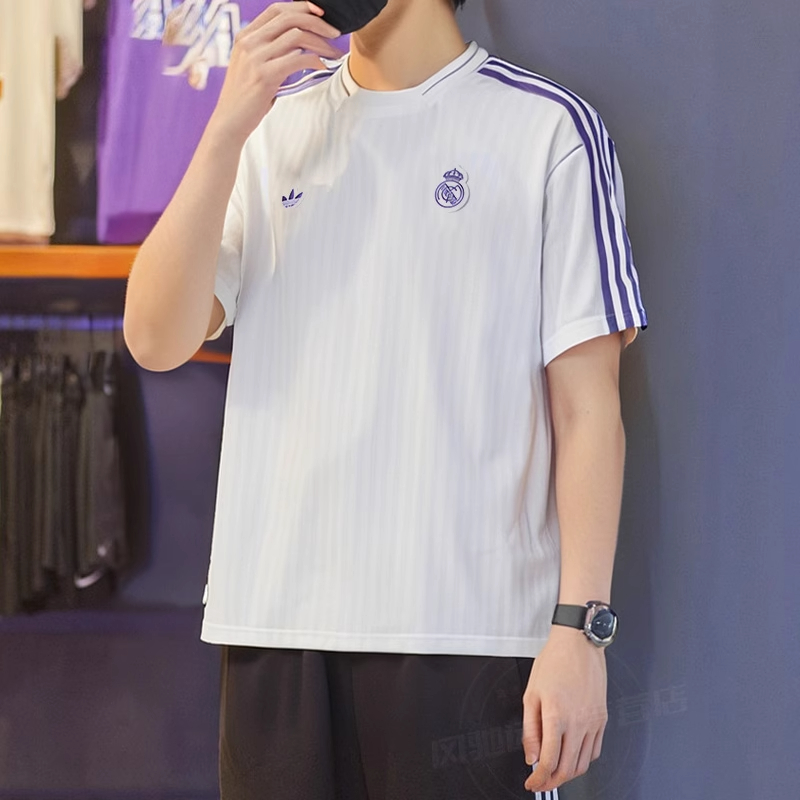 足球短袖adidas阿迪达斯三叶草ICON经典复古T恤运动球衣 JF2581