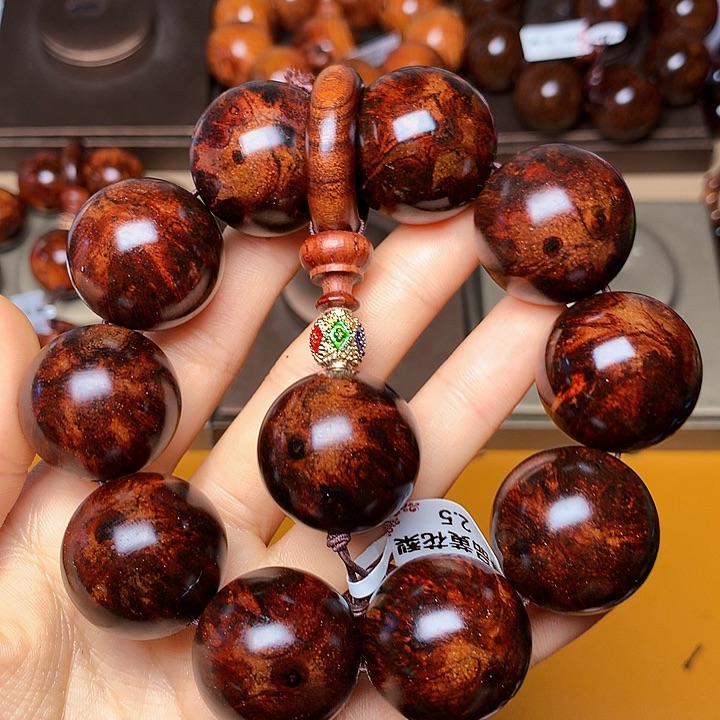 花梨木类手串/手链黄花梨风化料老挝花梨土埋料2.5