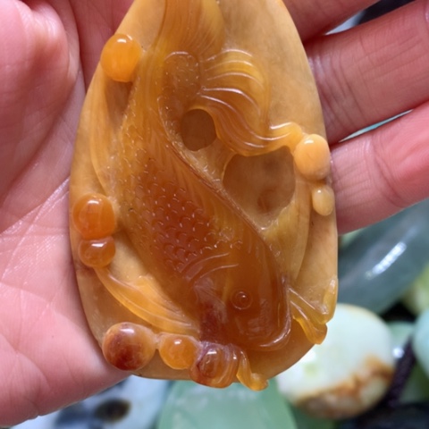 蛇纹石玉手把件未镶嵌