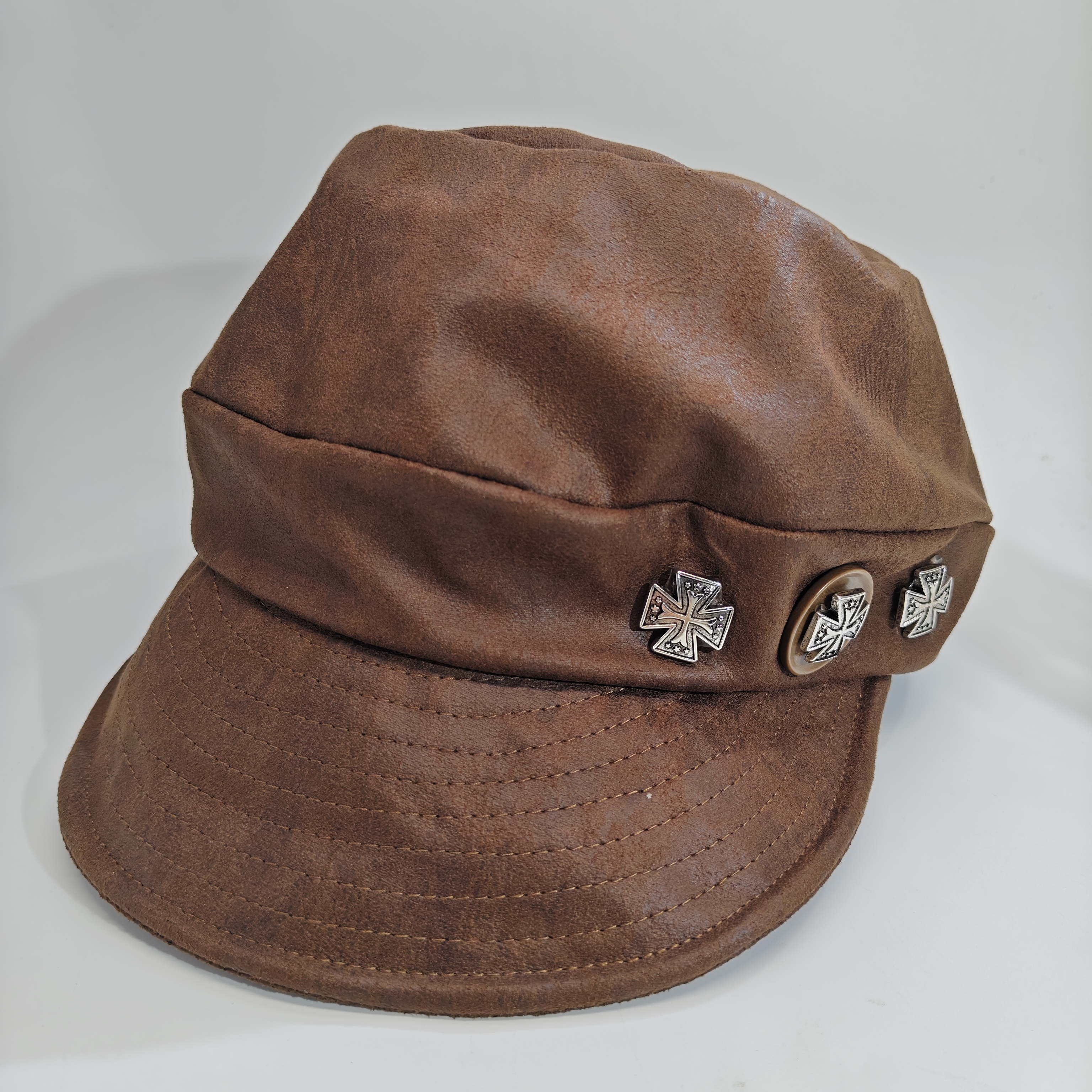 M123高级时尚三十字扭扣显脸小个性帽子