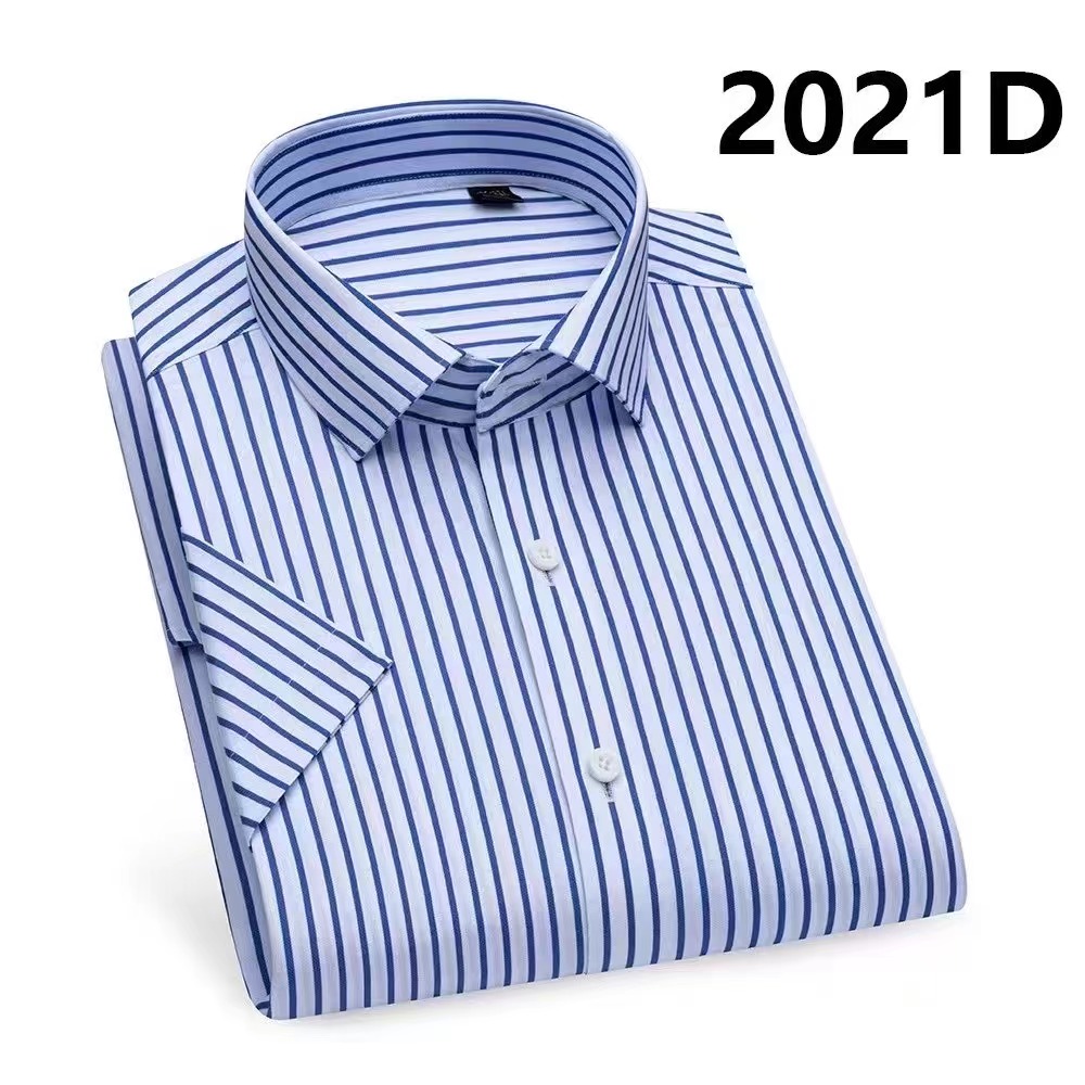 2021-2025长袖免烫休闲条纹免烫衬衫春季男男100%棉条纹正装