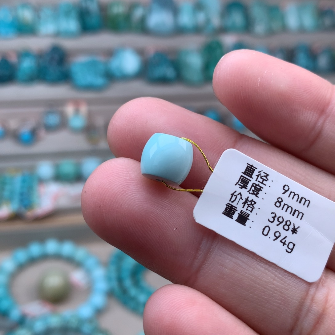 绿松石未镶嵌珠宝奇石鼓珠 105号