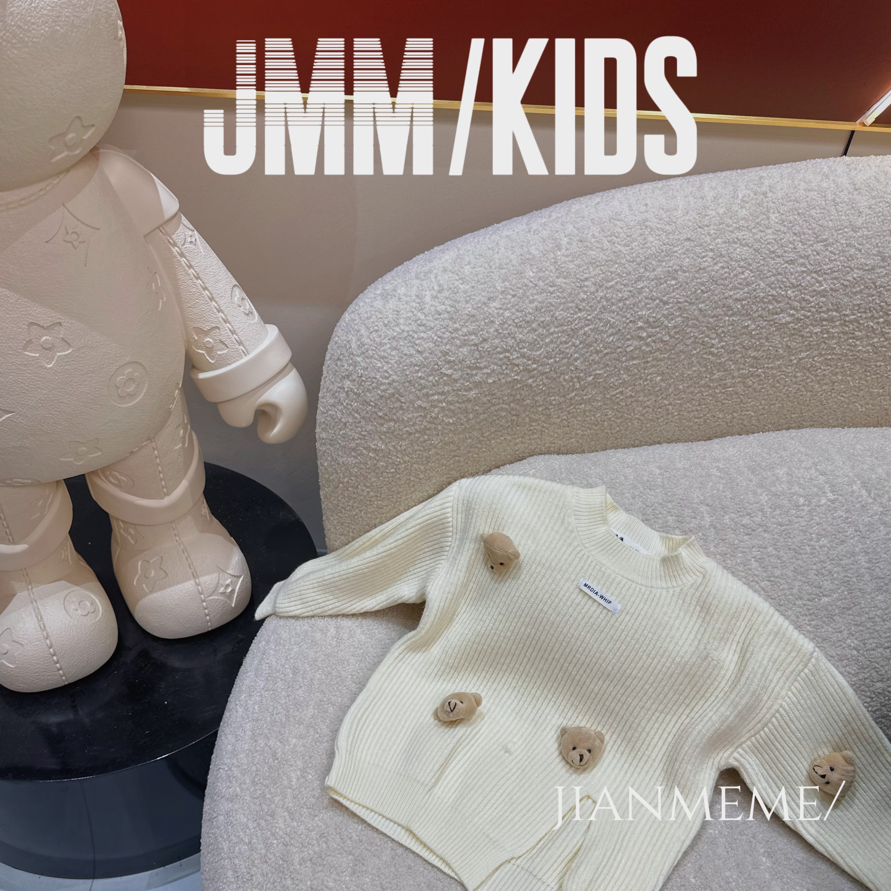 F187【孤品】女童毛衣套头立体花设计保暖上衣秋冬季