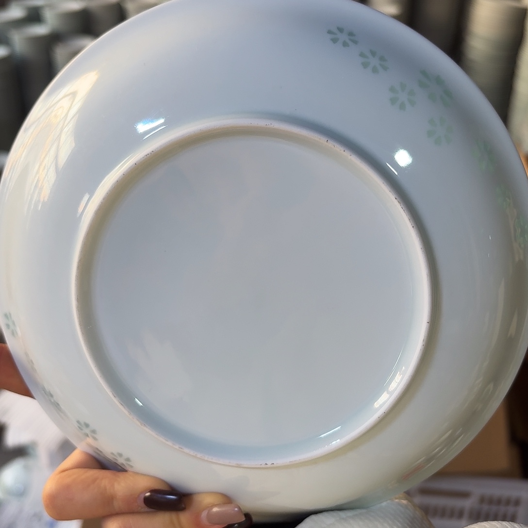 白瓷8英寸盘四个微瑕画片不定