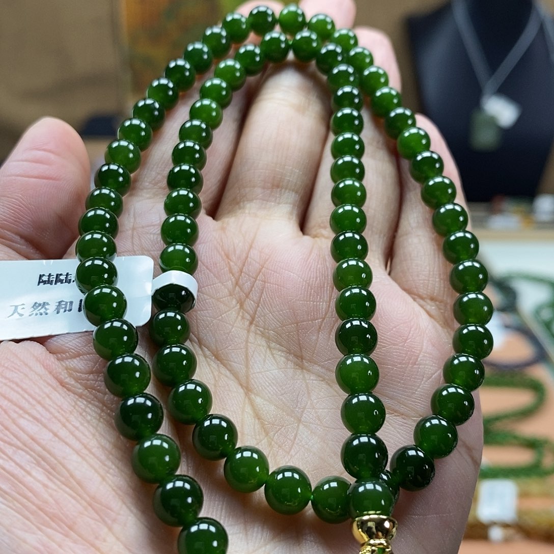 和田玉（碧玉）未镶嵌颈饰6mm