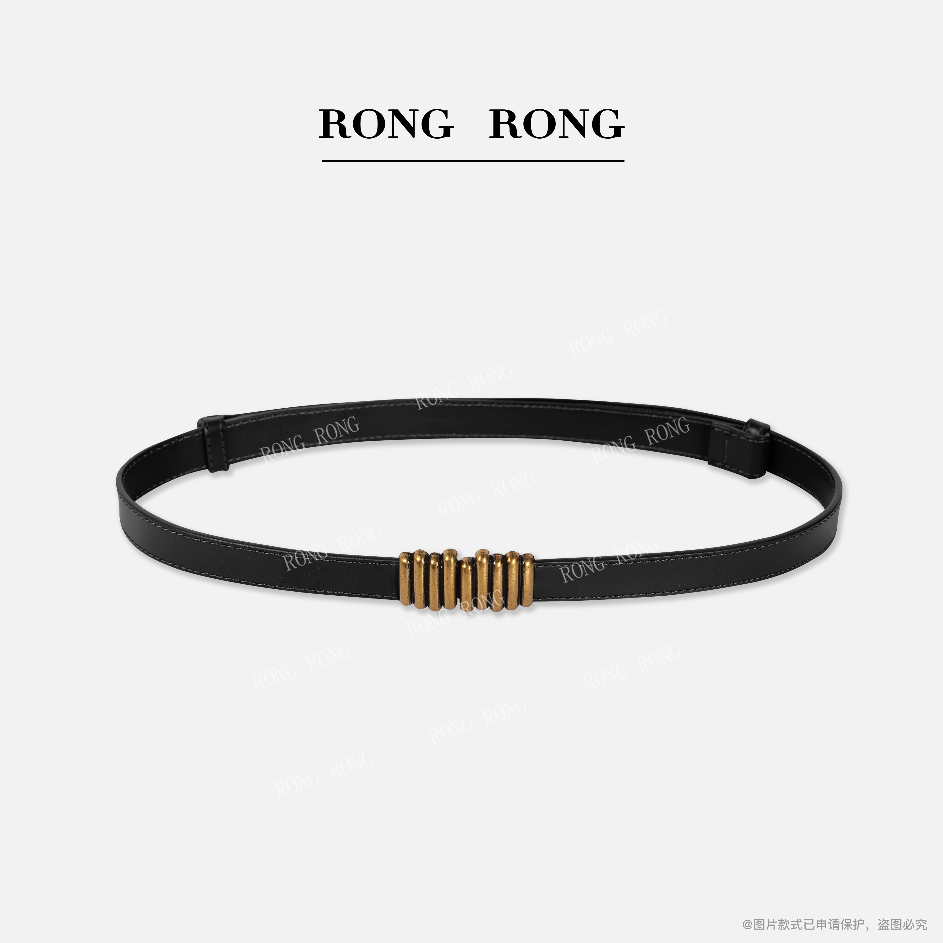 溶溶J RONGRONG 二层牛皮合金扣休闲百搭女士皮带腰带112309