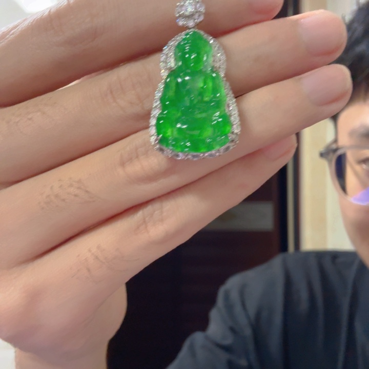 翡翠银S925镶嵌颈饰吊坠