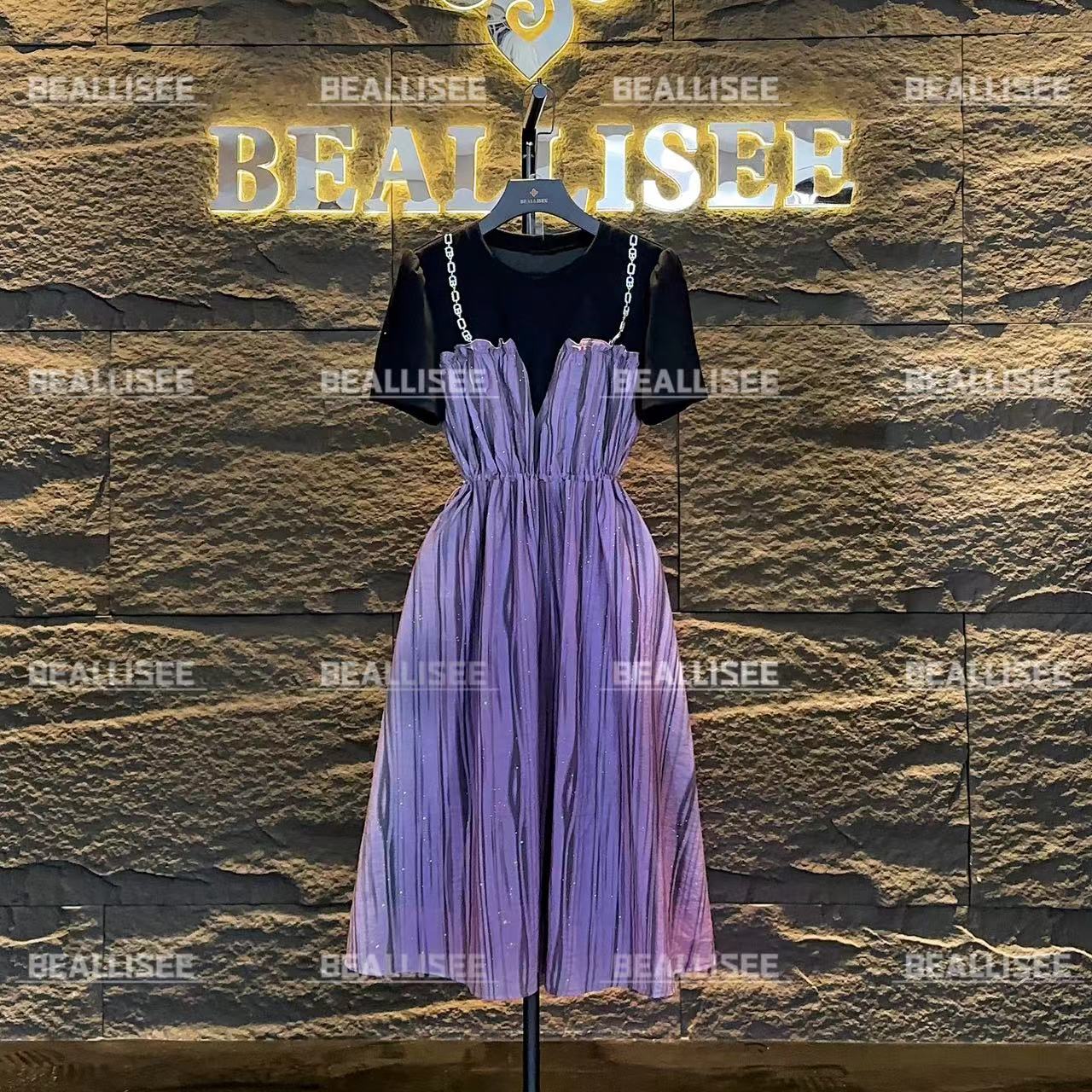 JOJO夏季新款显瘦纱裙法式气质收腰连衣裙-BLS-A293