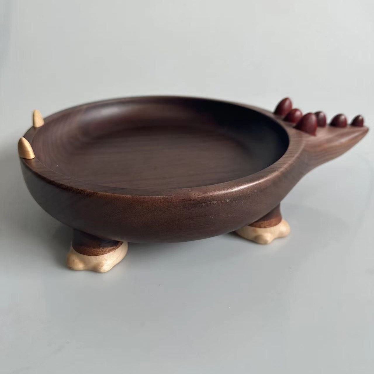 【定制指定】整木挖制巨大恐龙黑胡桃木果盘瑕疵不退换