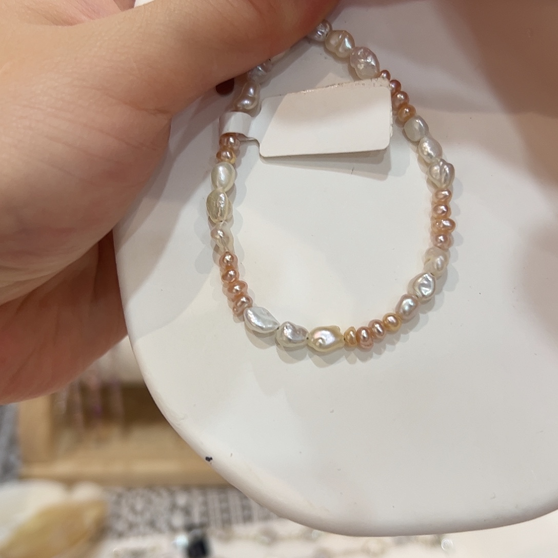银S925镶嵌手绳淡水珍珠