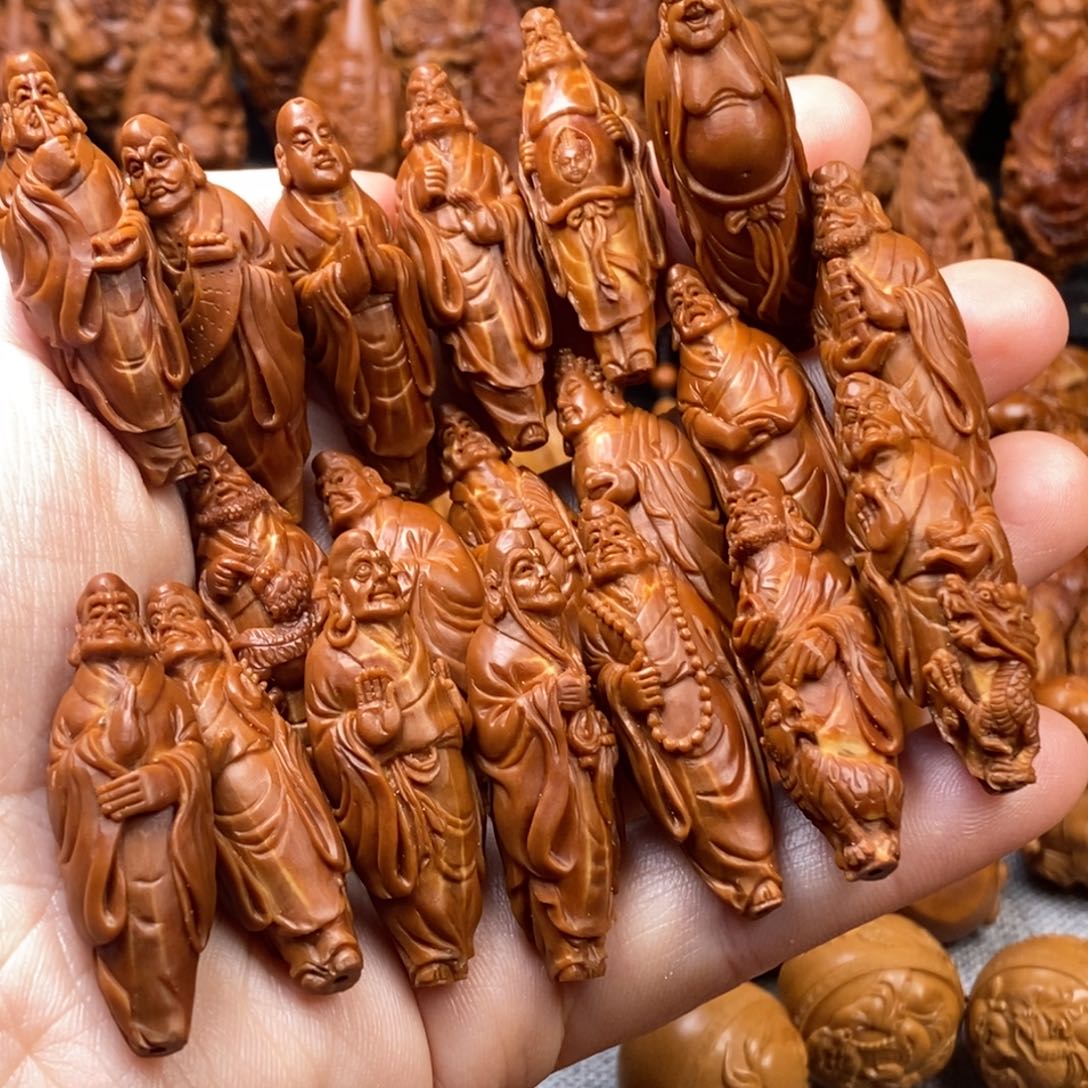 橄榄核手串/手链1.3-1.4毕业立雕 整身十八罗汉脖挂