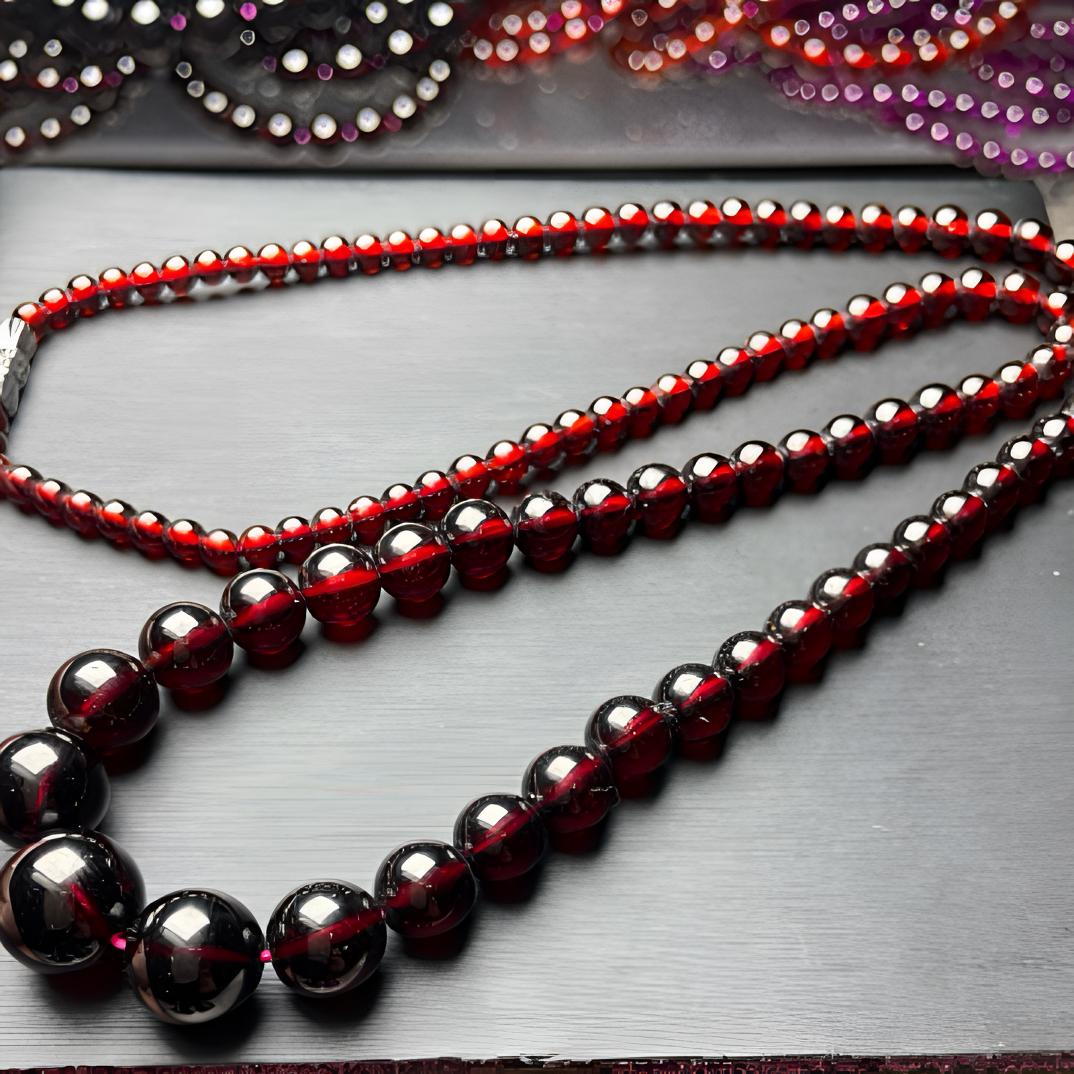 毕业级酒红石榴石项链天花板一步到位品质