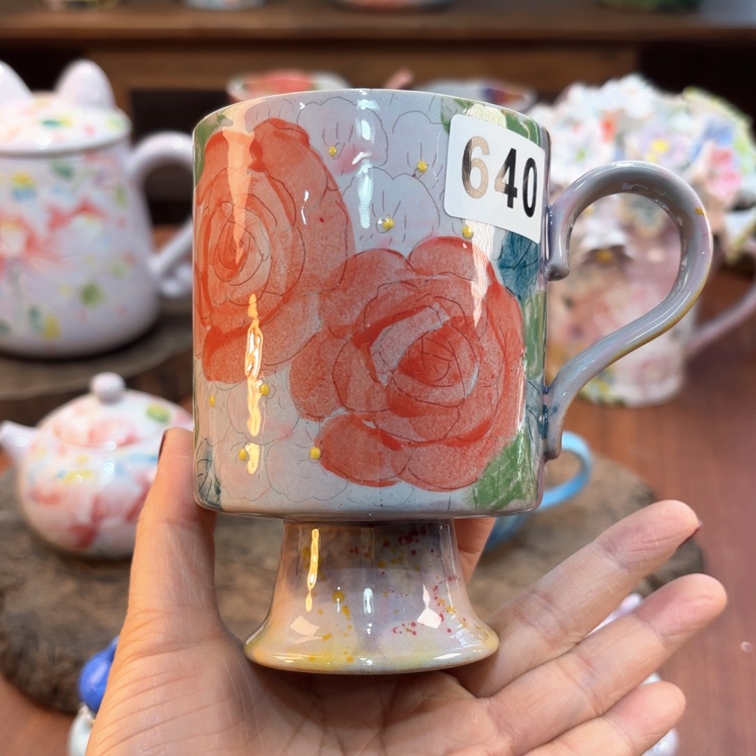 瓷片景德镇手绘高温釉下彩陶瓷茶具