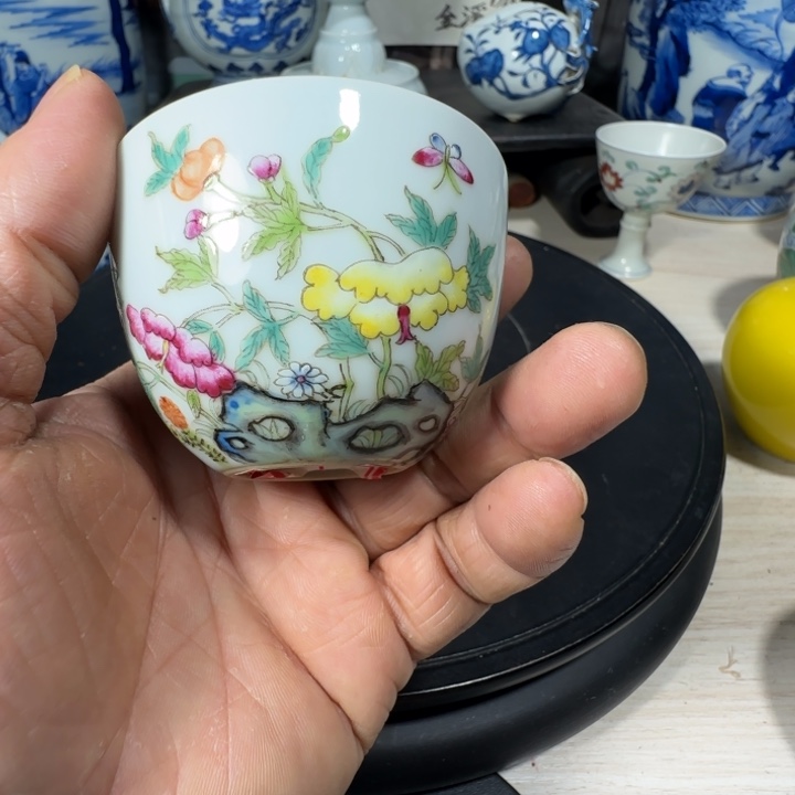 云***E摆件青花花卉小小摆件