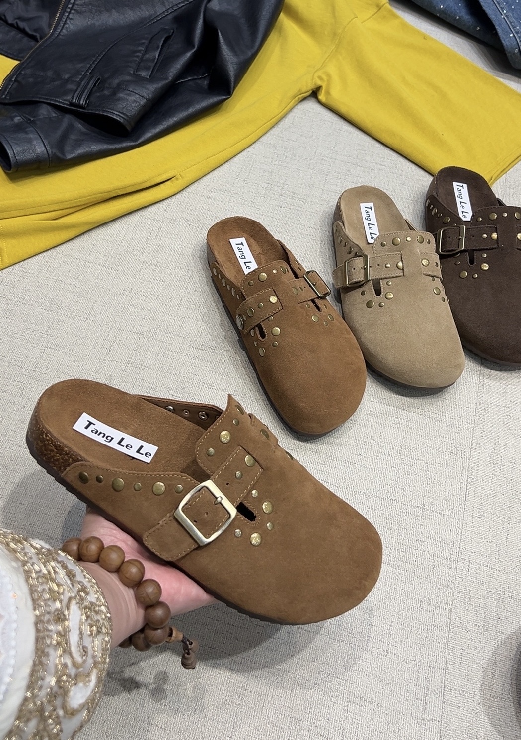 唐乐乐｜25new春夏限定柳丁复古真皮平底休闲博肯鞋