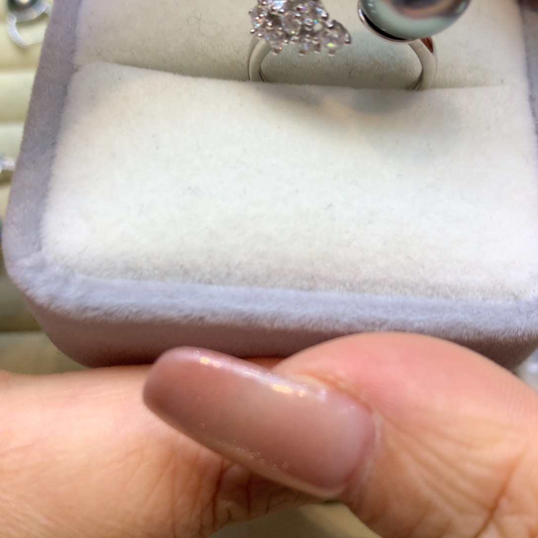 银S925镶嵌戒指海水珍珠