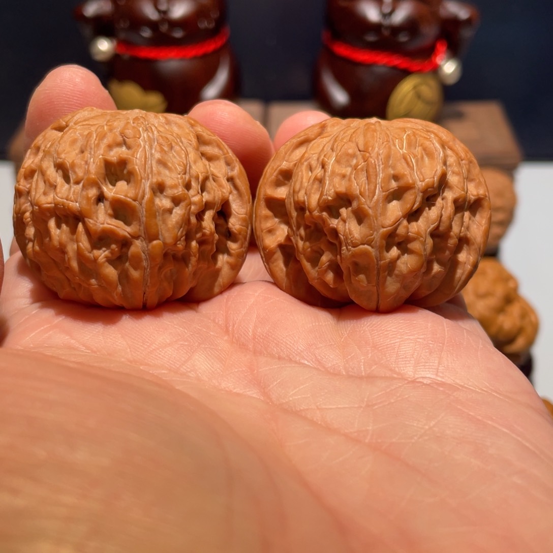 文玩核桃把件磨盘41全品