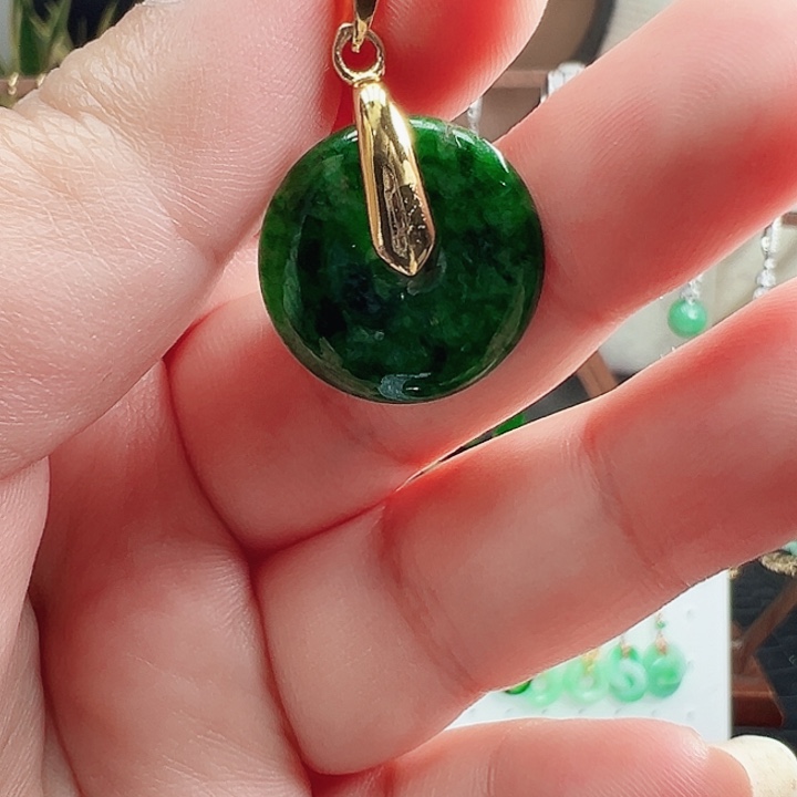 翡翠吊坠(不含链)银S925镶嵌吊坠