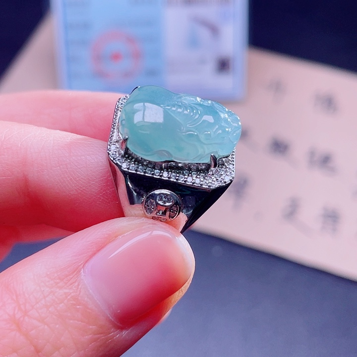 翡翠银S925镶嵌吊坠(不含链)