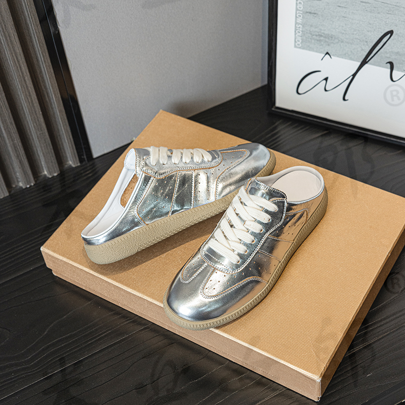 米娅严选运动休闲板鞋真皮德训小白鞋女百搭2025新款休闲女鞋半拖