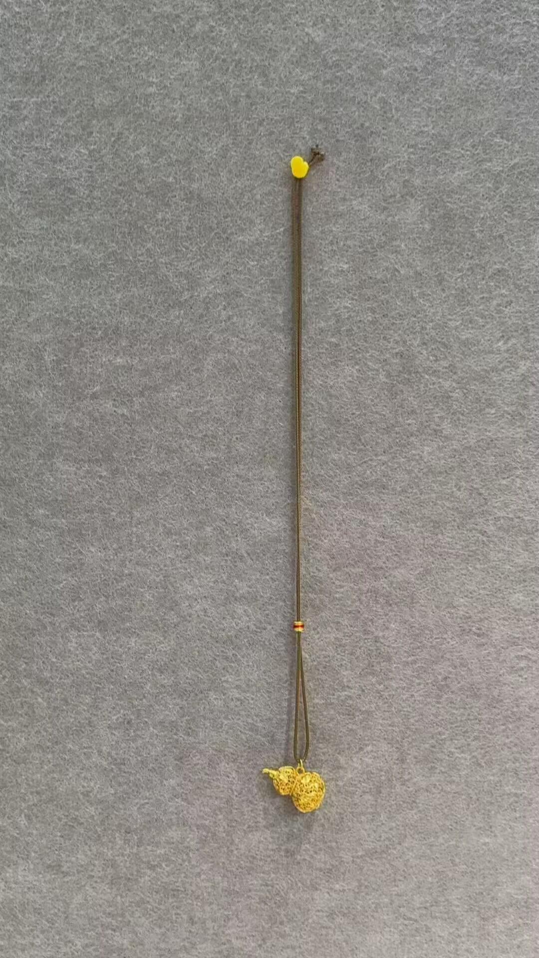 非金属布艺项链 柚茗精选---{福满葫芦}经典金色镂空吊坠项链-S