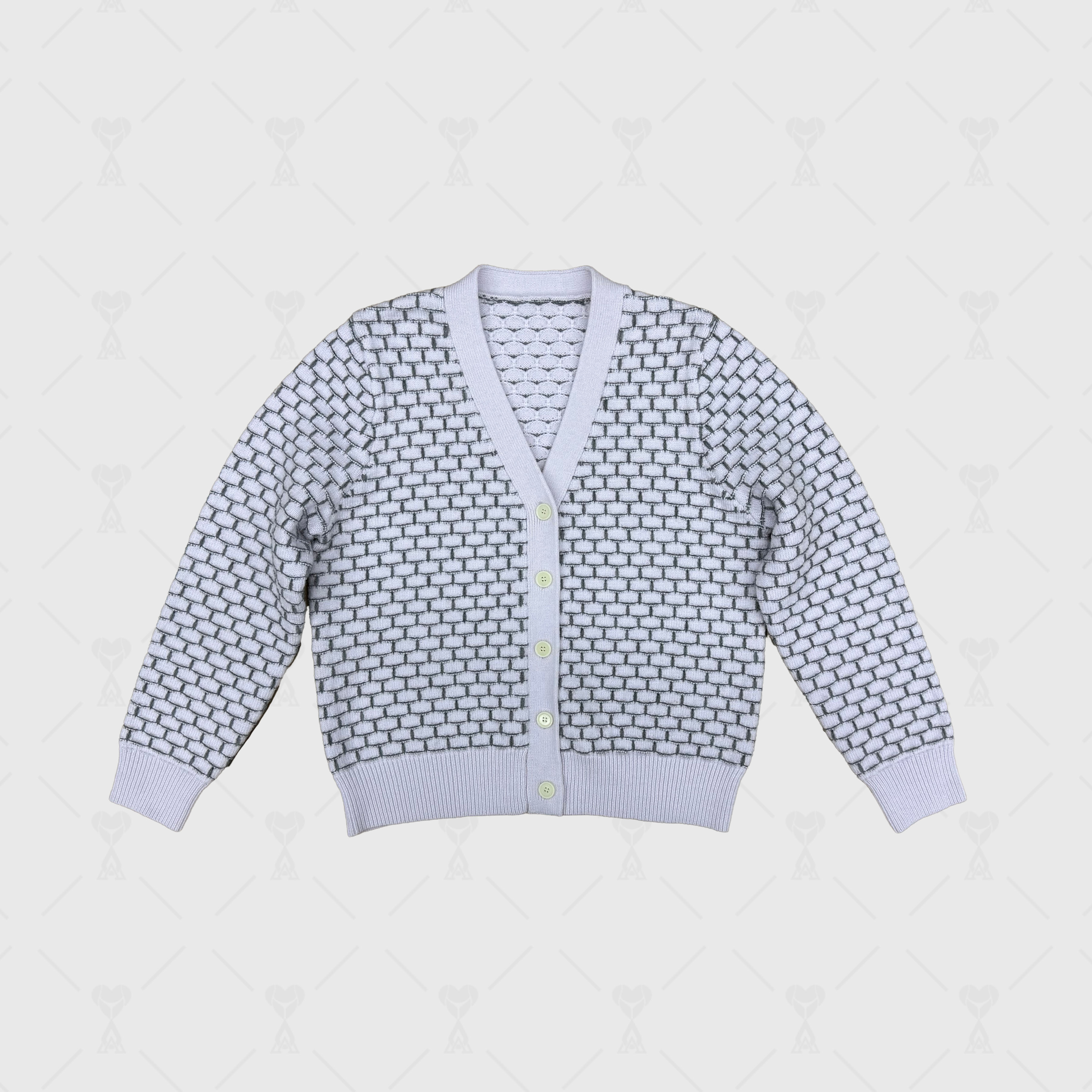 现代休闲风 V领 罗纹收边 日常居家系浅色羊毛针织开衫