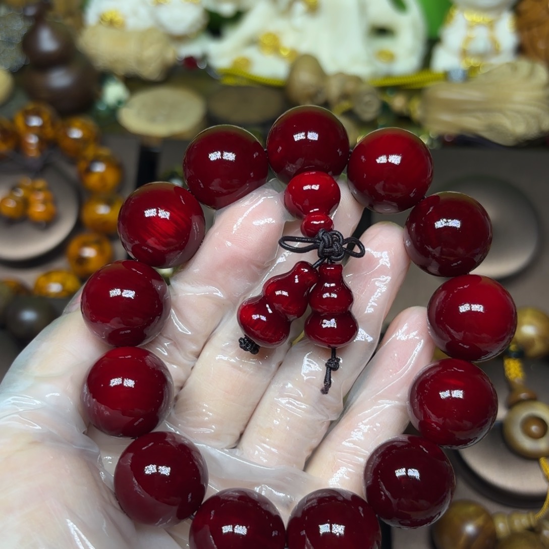 贝壳杉（血龙木）手串/手链洞*20玉化精品