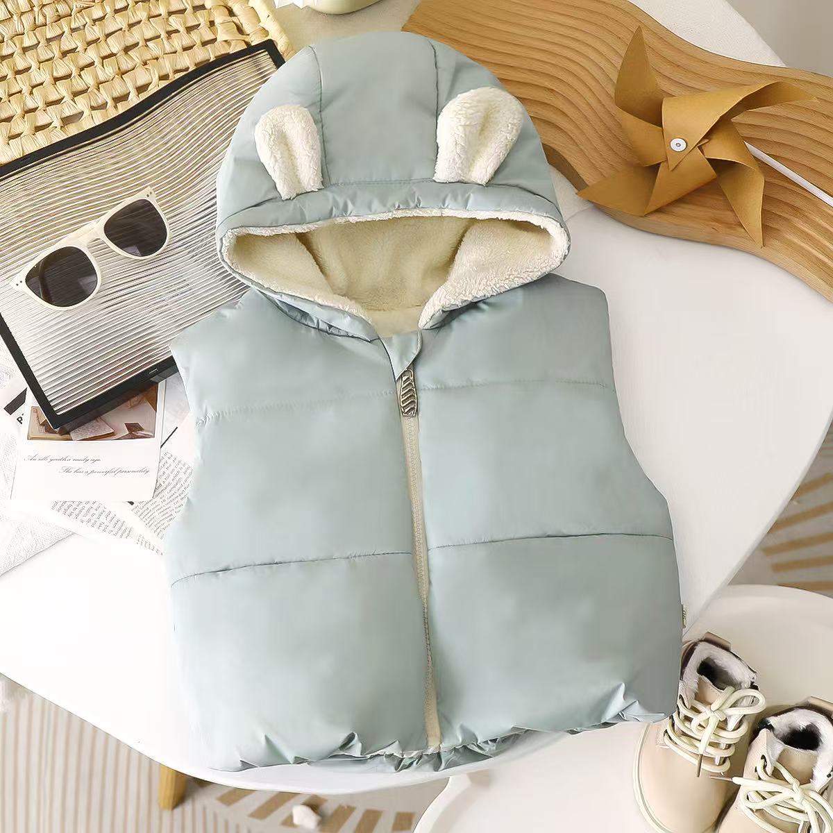 婴幼儿极简风春秋季马甲韩版男女童装连帽宝宝时尚