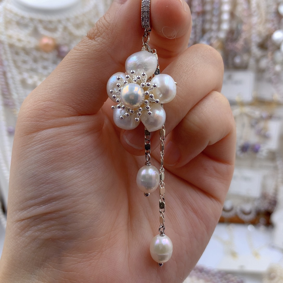 颈饰合金淡水珍珠