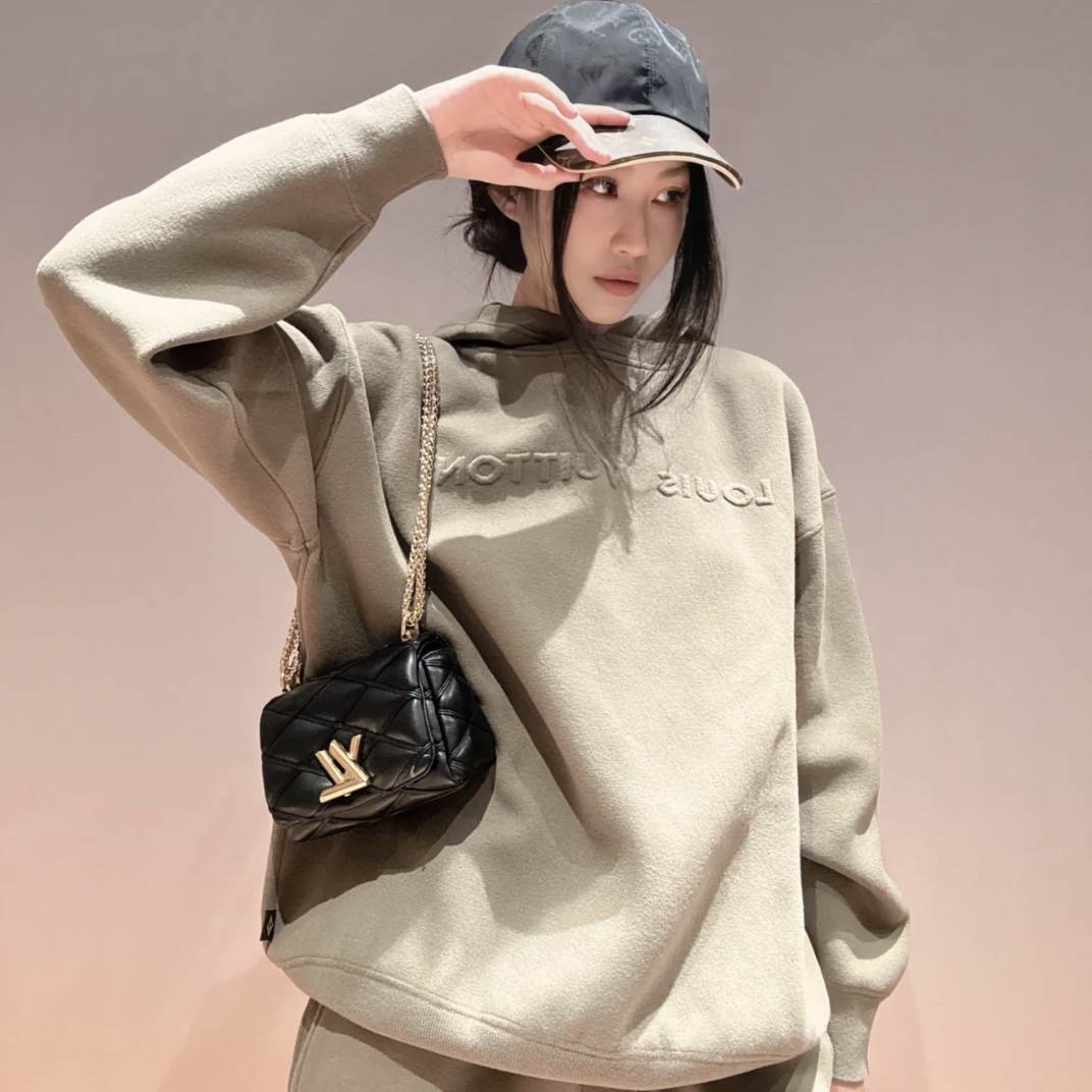 未使用 LouisVuitton/路易威登 绿色Logo连帽卫衣 XS码 GM004177