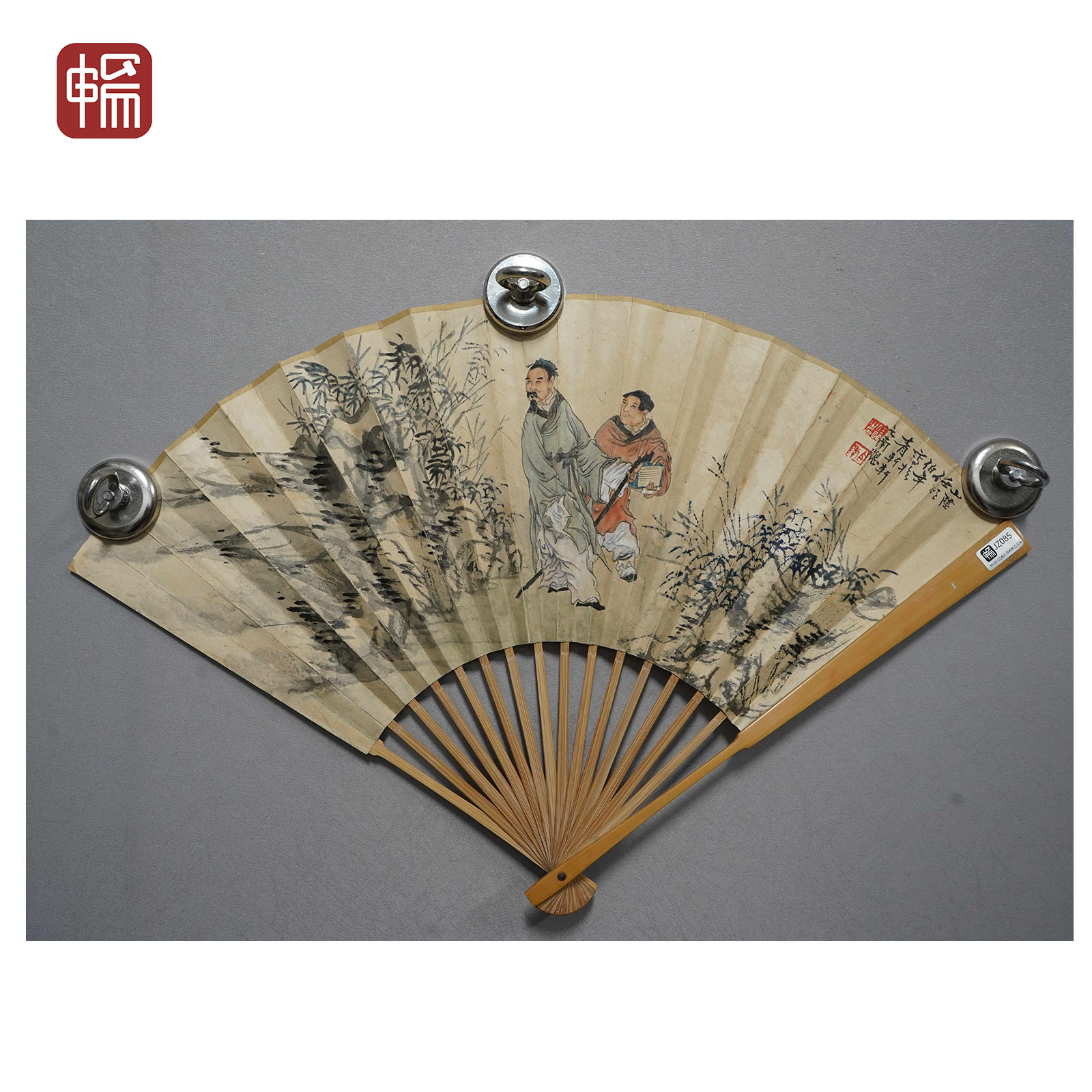 JZ085 清晚期《人物》任伯年 50*18(0.83平尺) 纸本成扇 YM 