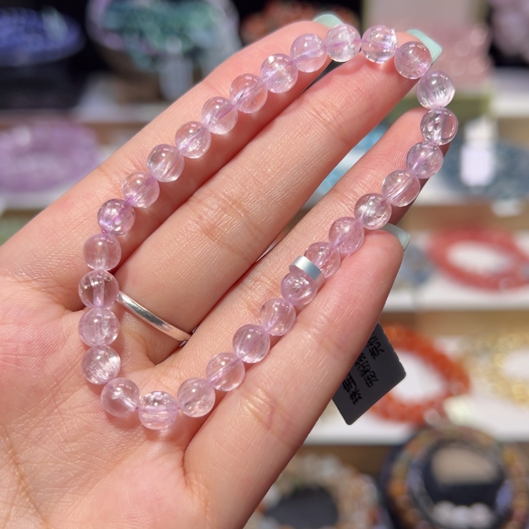 未镶嵌锂辉石手串宠粉猫眼紫锂辉6.2mm