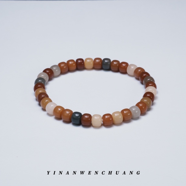 优质油润菩提根文玩 小而精玉米5*6mm 桶珠手串（多颜色发其一）