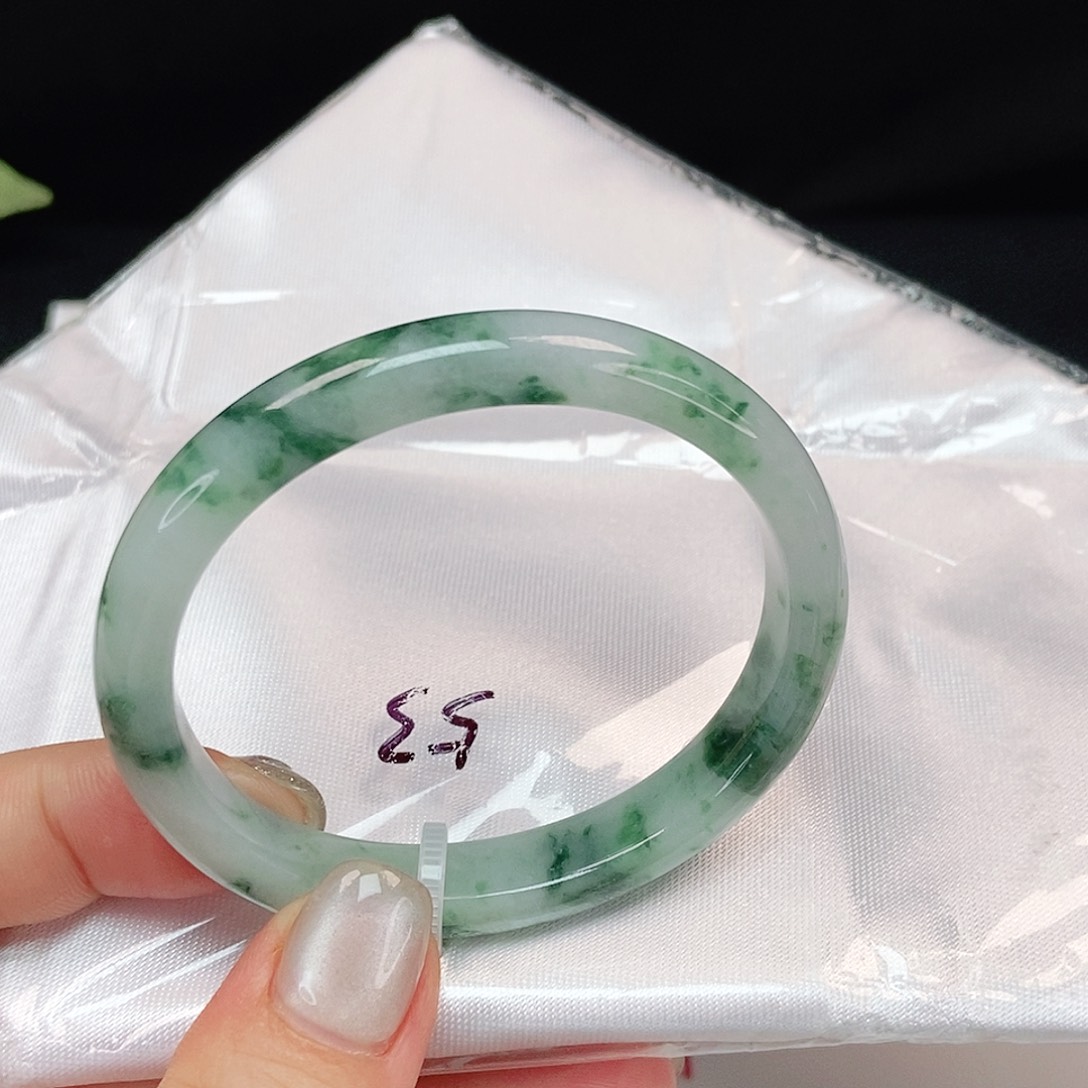 翡翠手镯未镶嵌梦回江南飘花意境镯