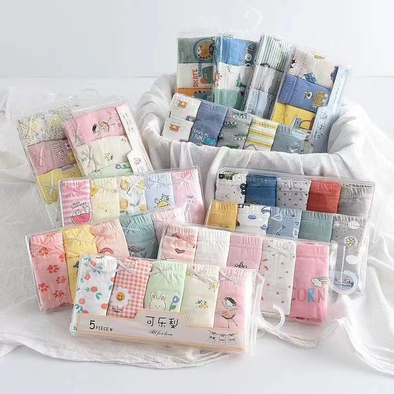 儿童纯棉透气内衣裤男孩女孩宝宝幼儿四角裤短裤小中大童棉