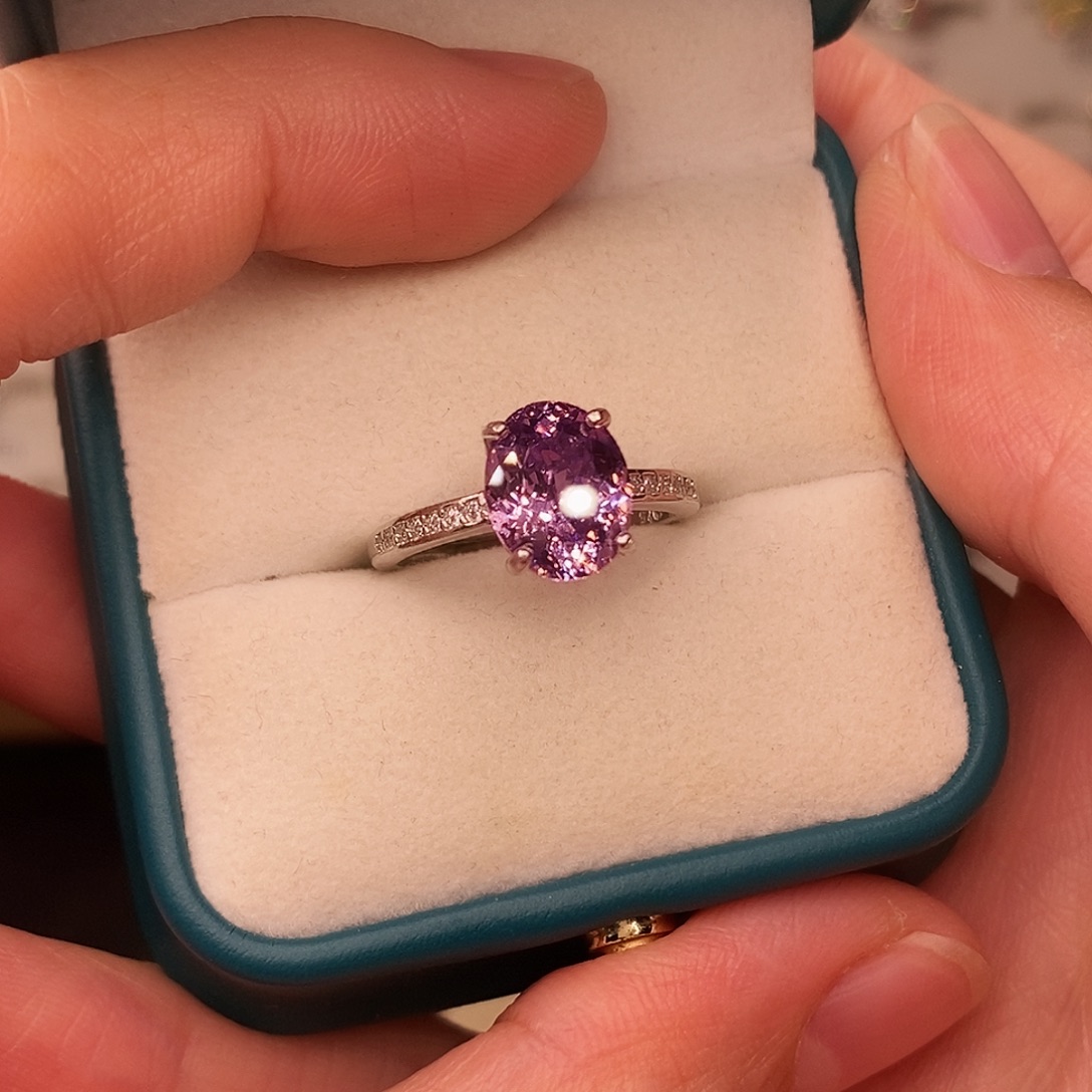 蓝宝石戒指银S925镶嵌（处理）