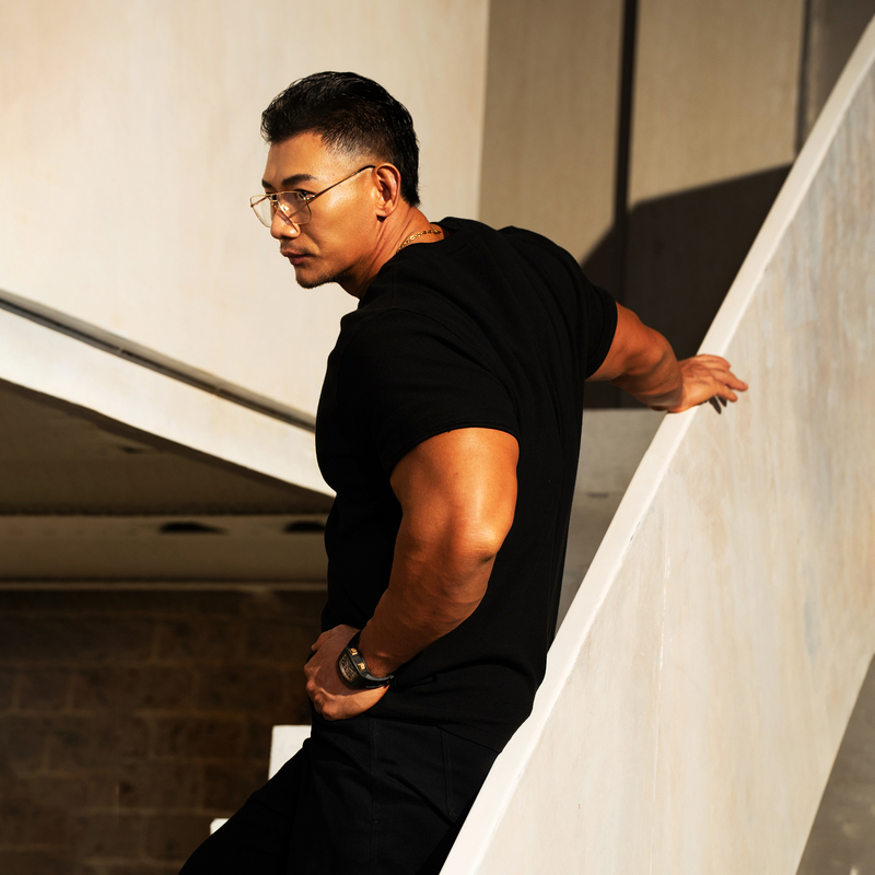 【动静之间】BODYDREAM短款正肩T恤男夏季重磅钻石纹短袖针织上衣