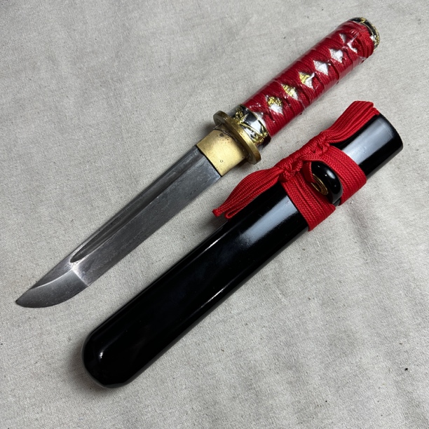 2303 龙泉昊天宝剑 花纹钢8寸直刀实木鞘未开刃