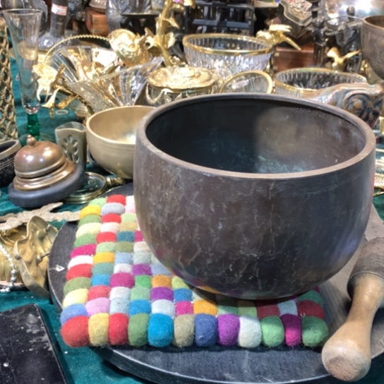 黄铜顿*罄日本团鹤标响铜类摆件