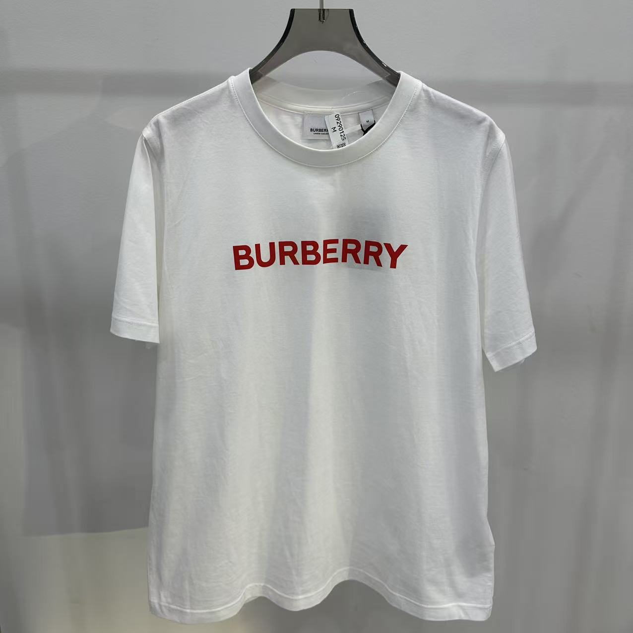 未使用 BURBERRY/博柏利 白色印花logo短袖/M码
